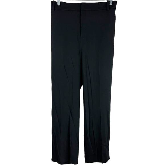 Vince NWT Black Straight Leg Wool Blend Trousers Plus Size 24 Flat Front Pockets - Picture 2 of 12